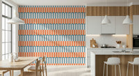 Office space brightened by the Sunset Waves Wallpaper mural.