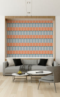 Dining area showcasing the elegance of Sunset Waves Wallpaper.