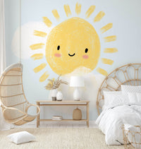 Kawaii sun with soft white clouds GD326

