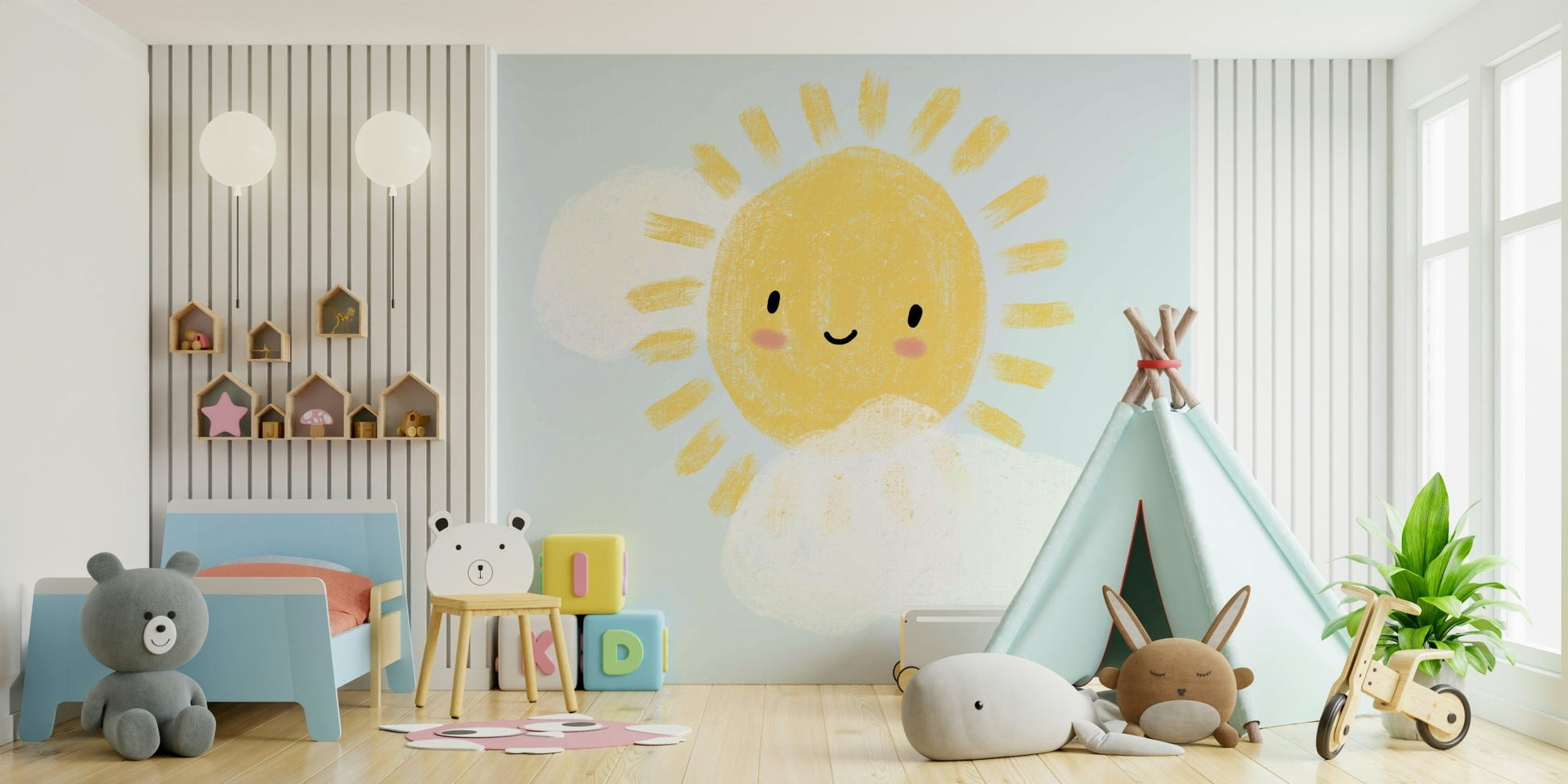Sun with face and clouds drawing GD326

