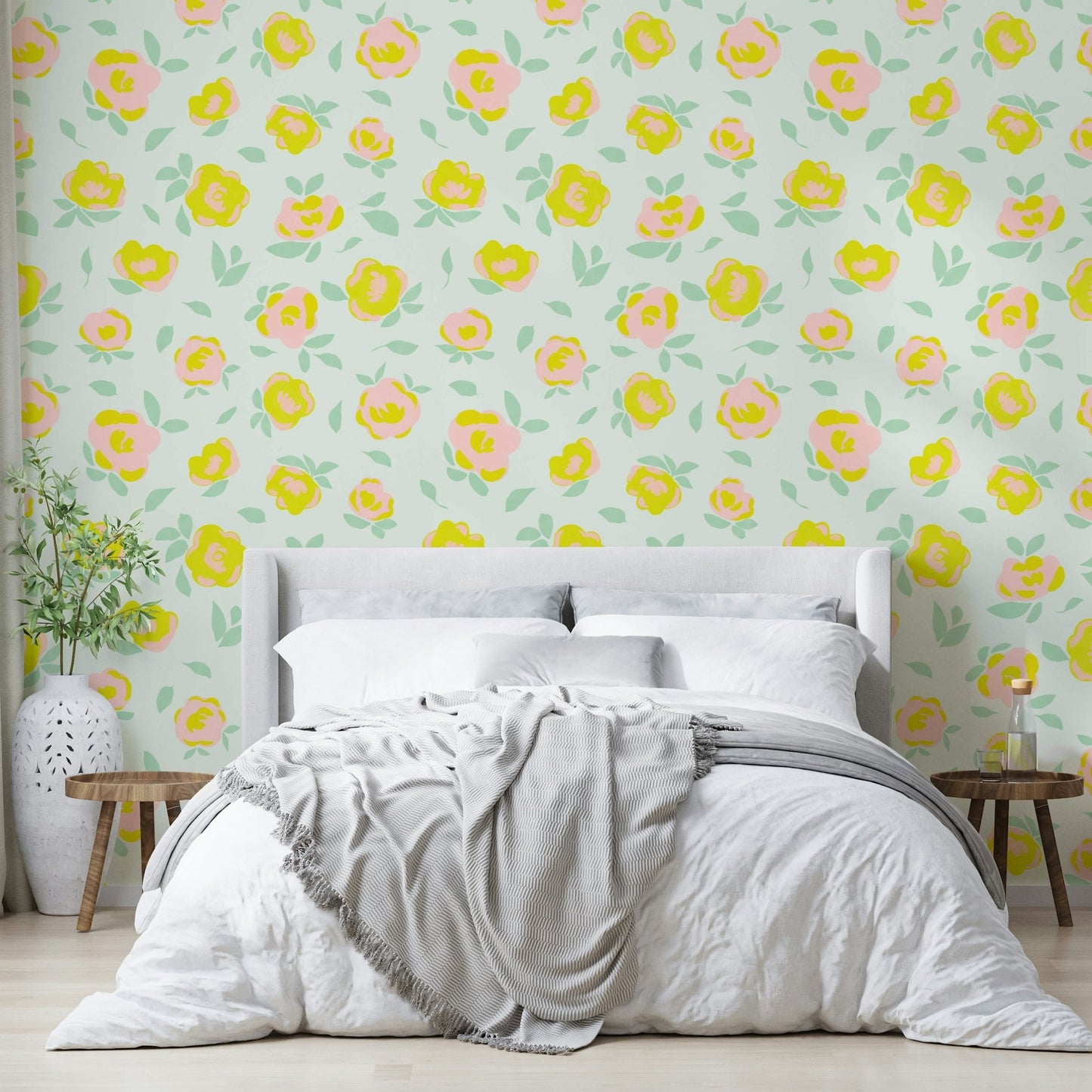 Light floral wallpaper for bedrooms

