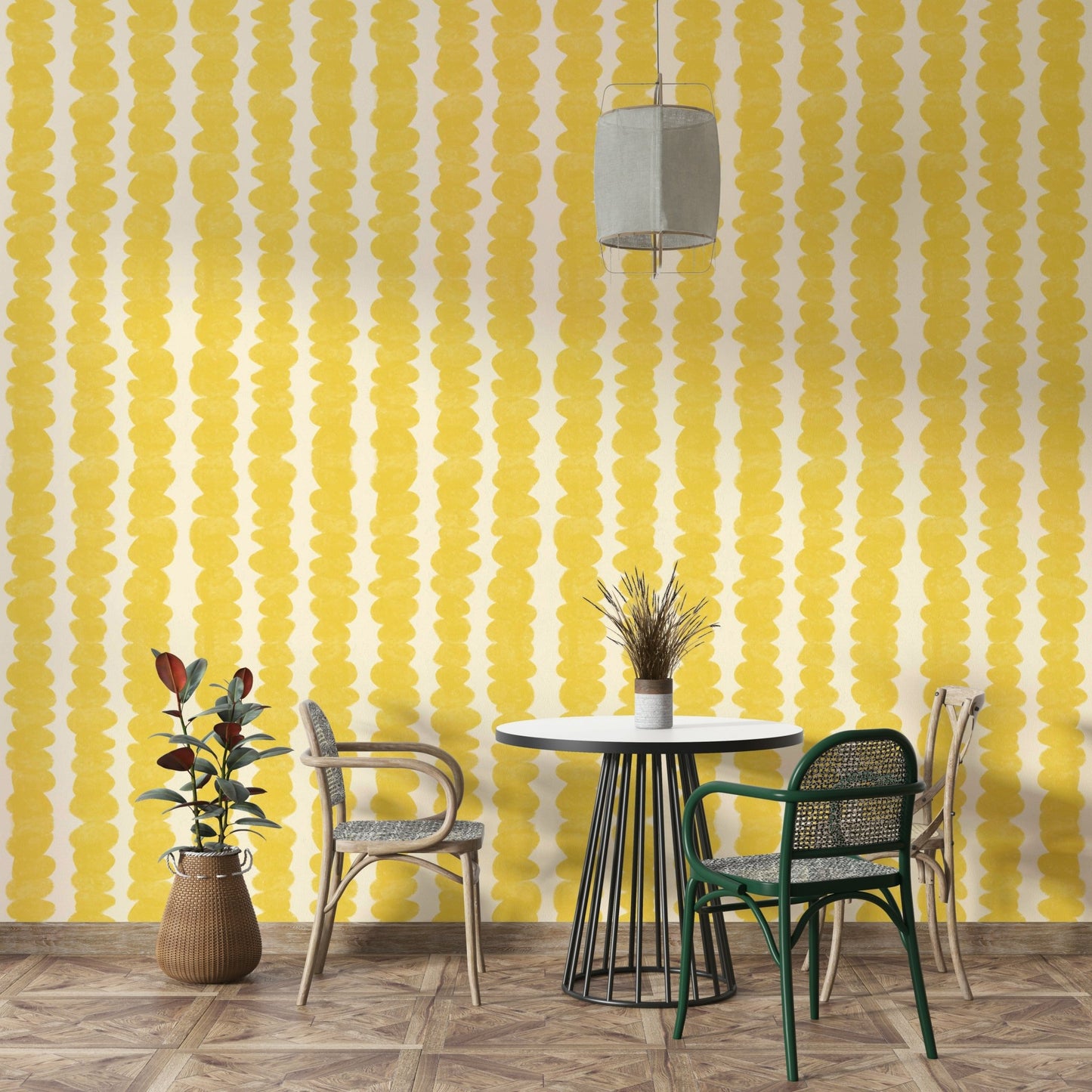 Contemporary wallpaper design with stacked shapes

