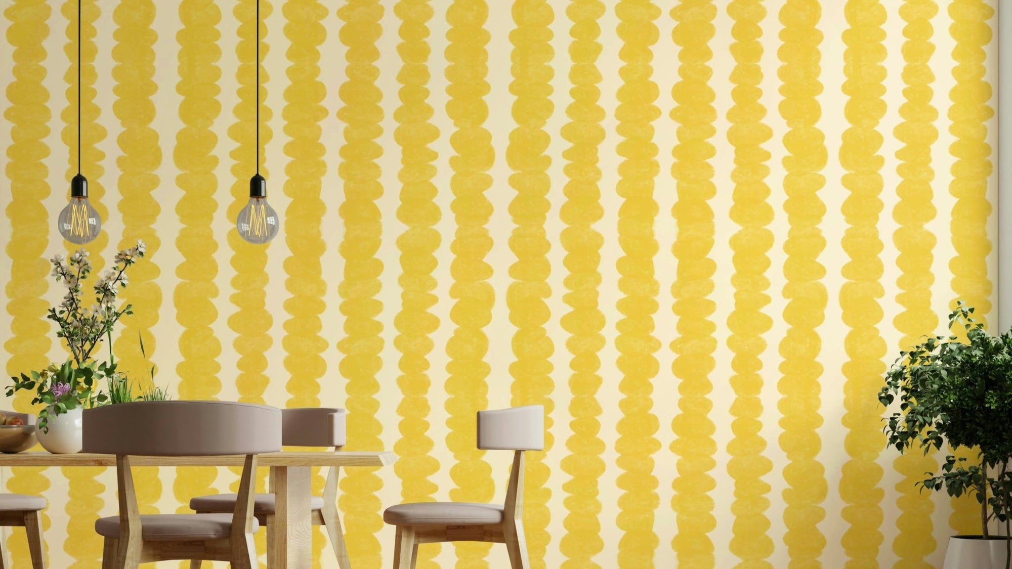 Playful and vibrant wallpaper with yellow tones, GD2276