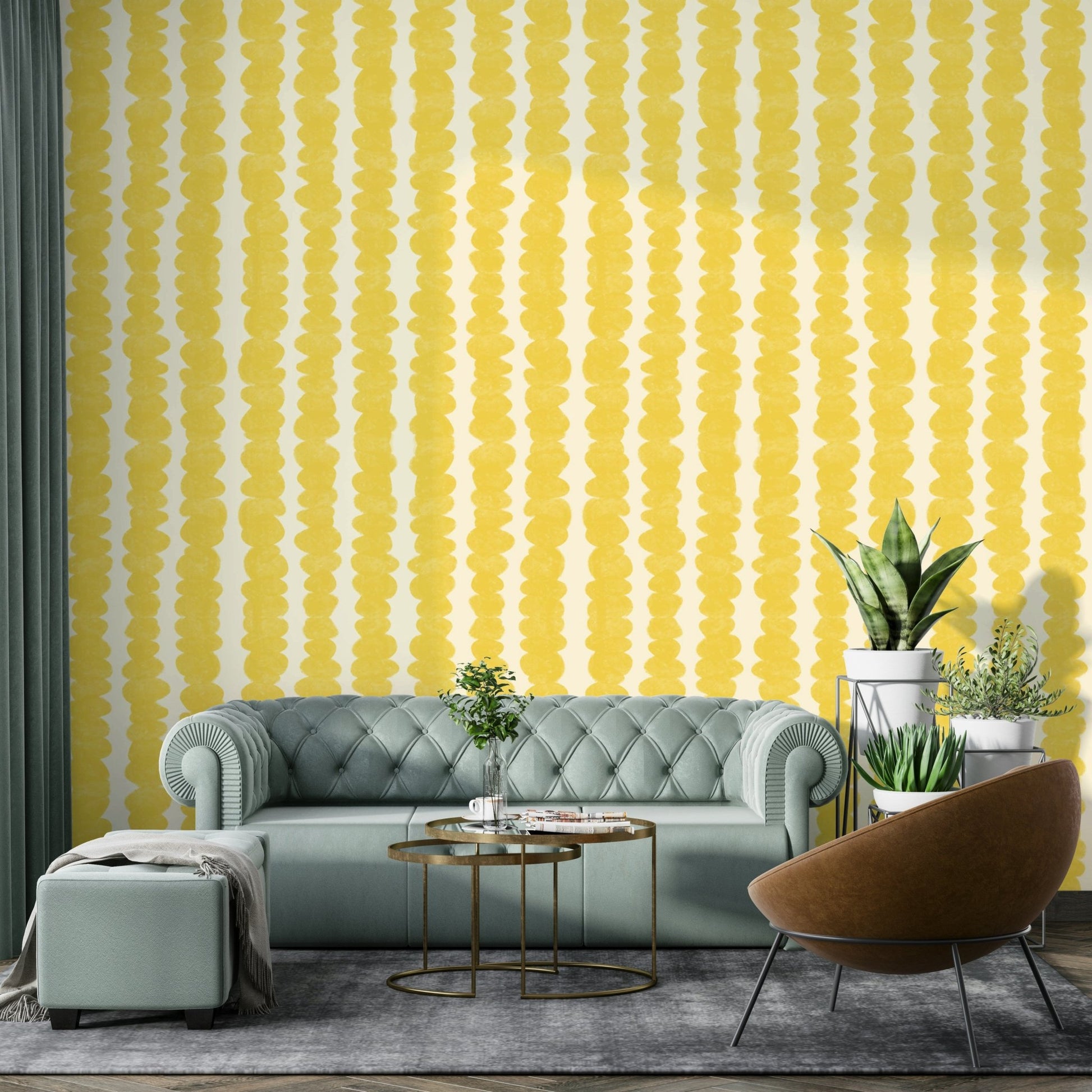 Bright yellow stacked block wallpaper for walls

