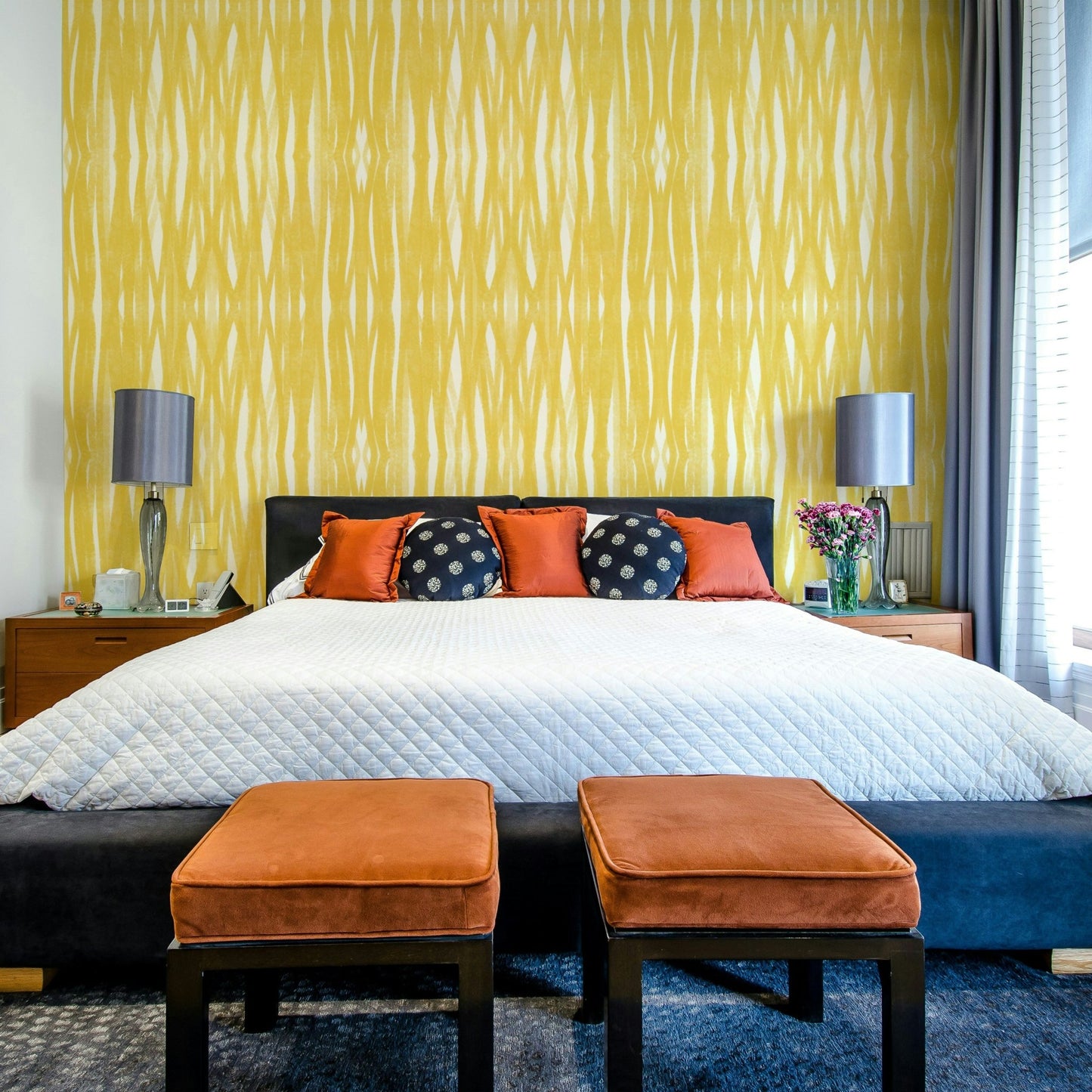 Sunshine-inspired mural wallpaper design

