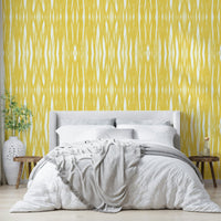 Bright abstract design wall mural in yellow

