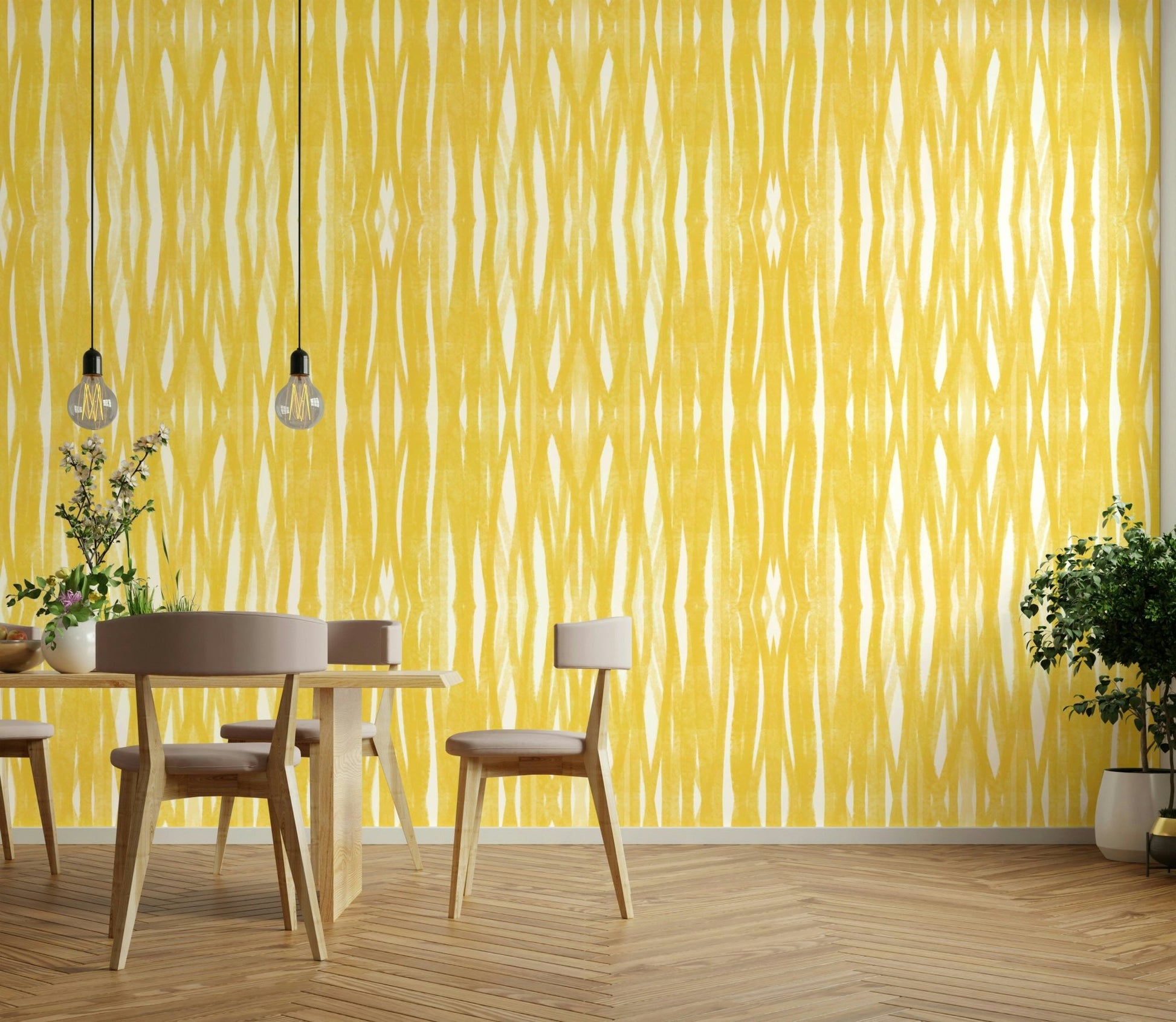 Playful brushstroke pattern wallpaper

