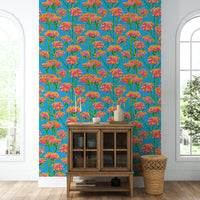 The room's lighting highlights the sun-washed feel of the mural. GD3656

