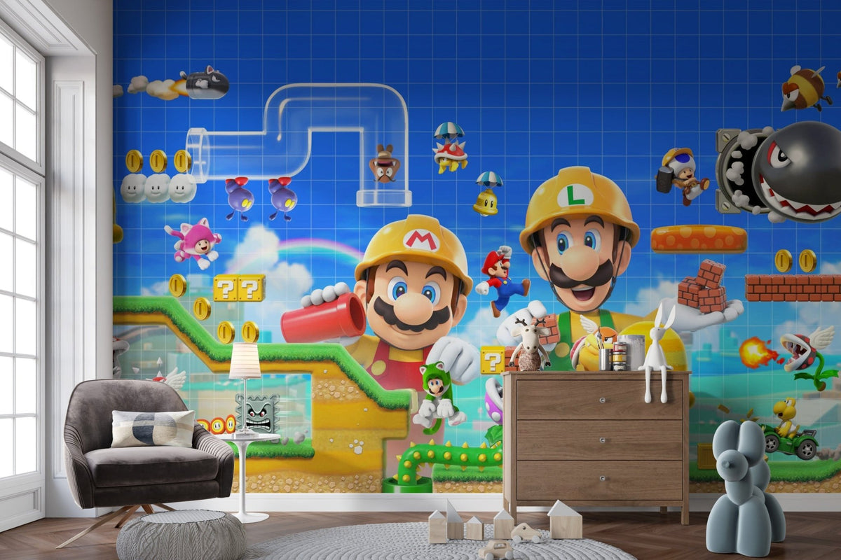 Invest in Super Mario Bros Kids Wallpaper - Colorful Adventure