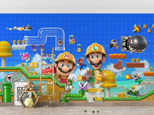 Super Mario Bros Kids Wallpaper for decor C552
