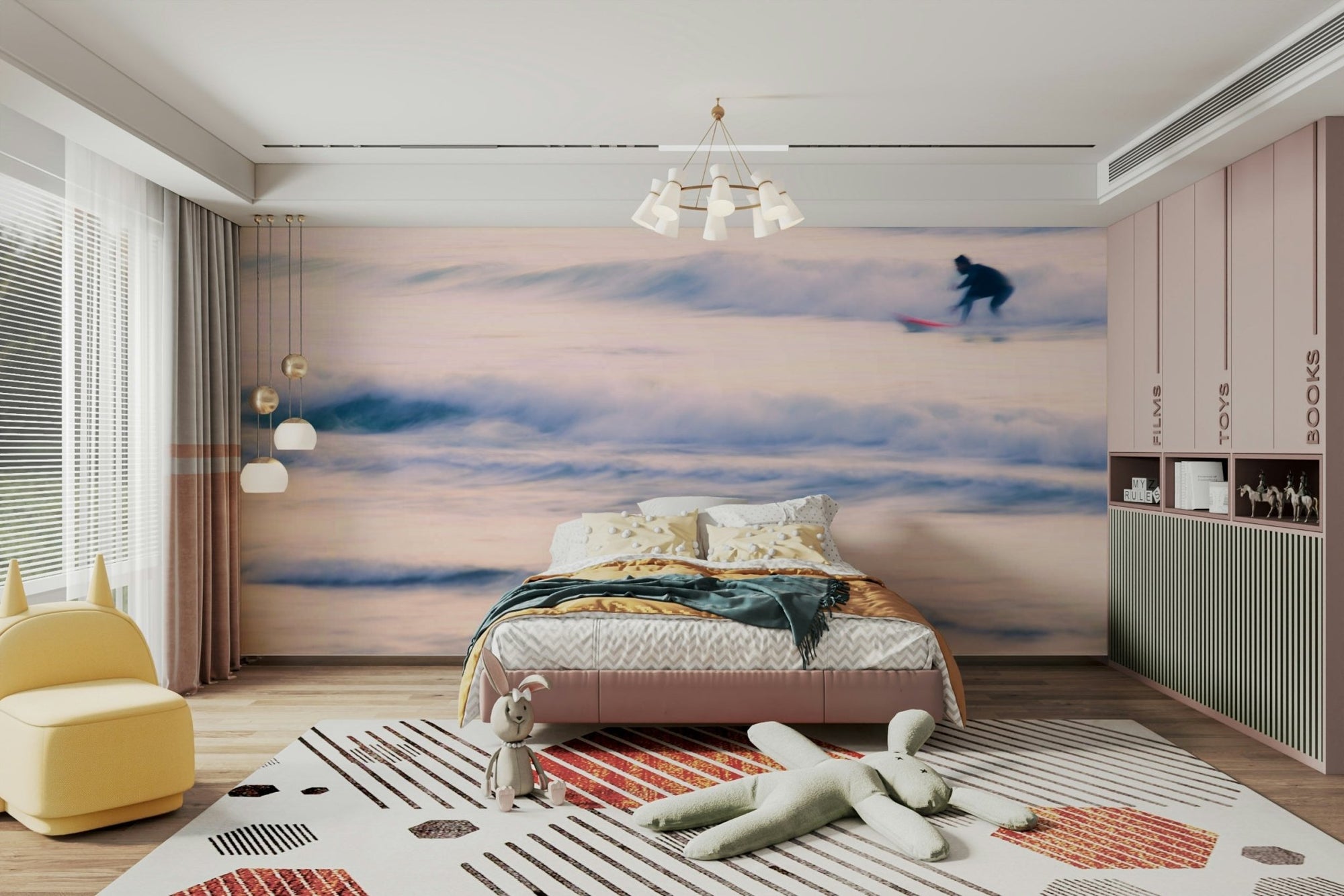 A beautiful crashing wave wallpaper mural for a modern home., GD4687
