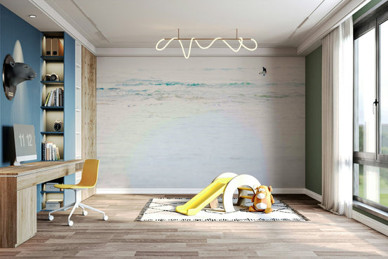 Surfer Wall Mural with lone figure in a bright seascape GD4960
