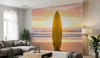 A peaceful beach horizon shapes this Serenity Wall Mural with warm coastal color, GD8699