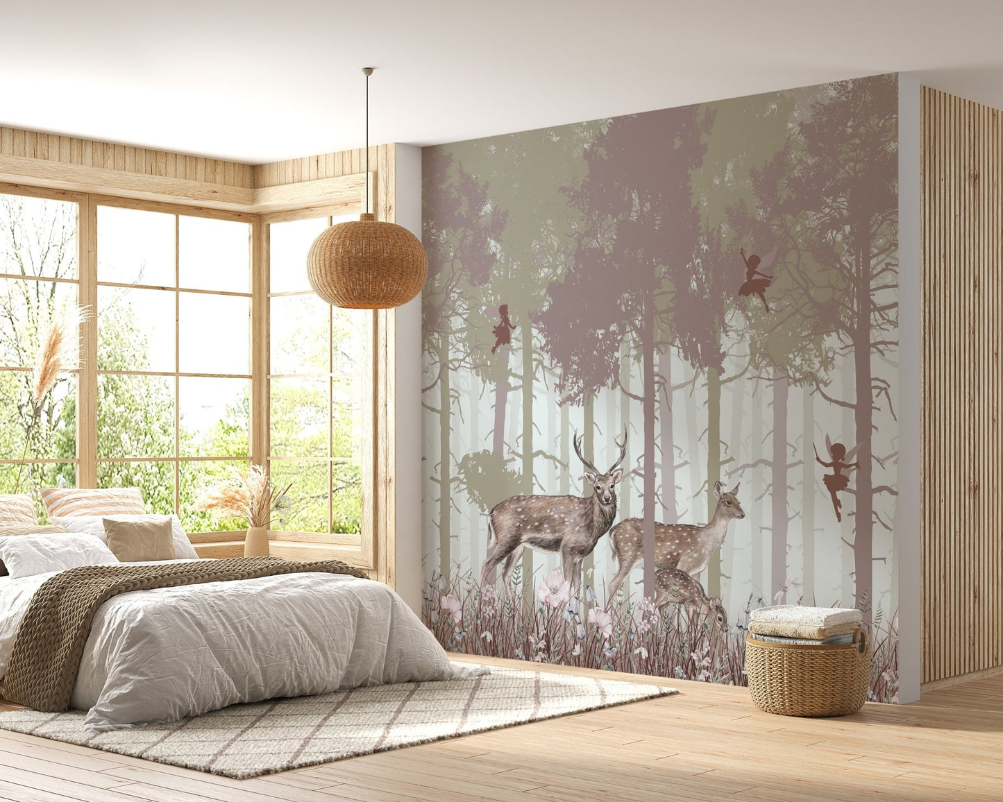 Surreal Fairies Wood Wallpaper for Bedroom Magic A618