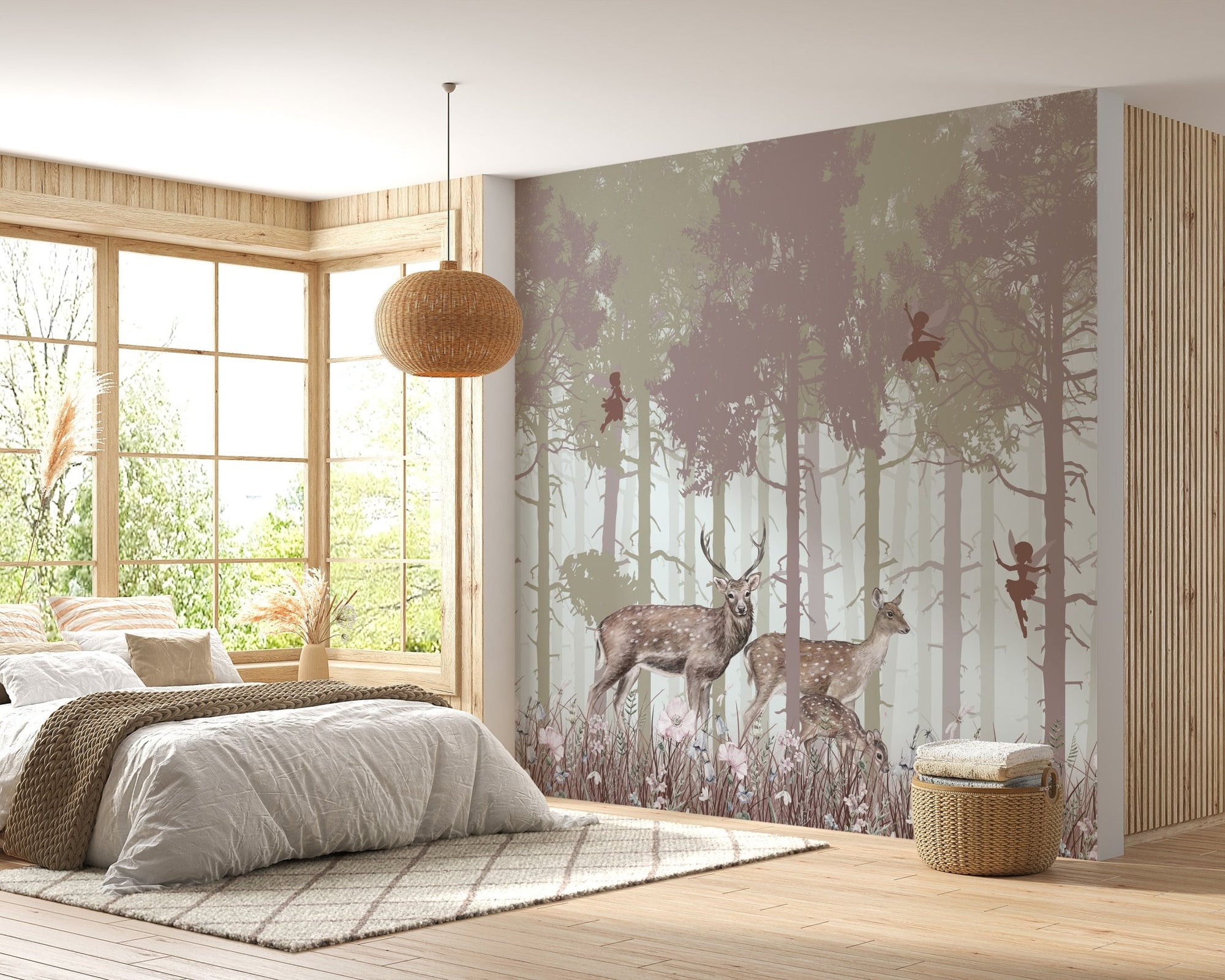 Surreal Fairies Wood Wallpaper for Bedroom Magic A618