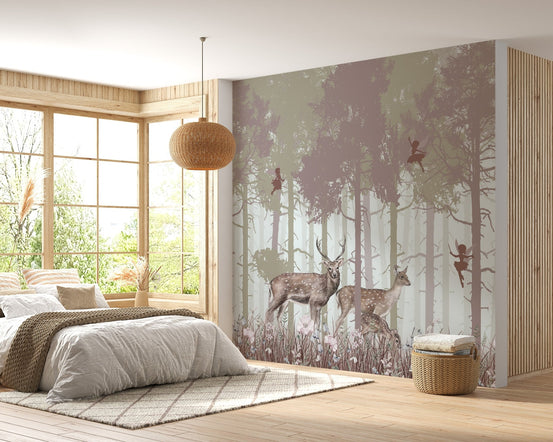 Surreal Fairies Wood Wallpaper for Bedroom Magic A618