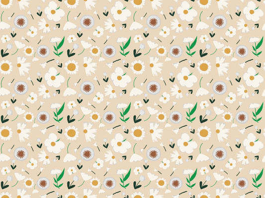 Vintage Bloom Alabaster Wallpaper