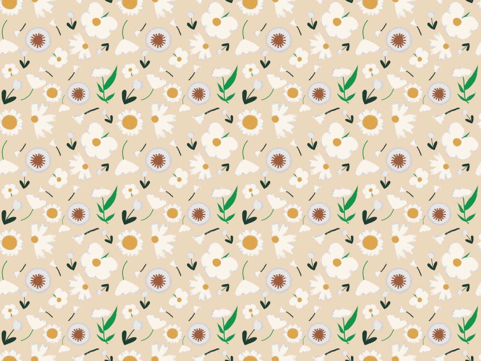 Vintage Bloom Alabaster Wallpaper
