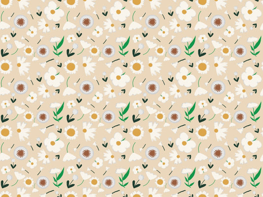 Vintage Bloom Alabaster Wallpaper