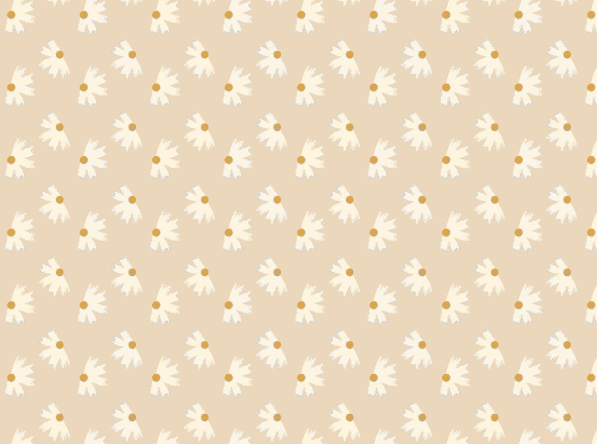 Chic Pearl Daisy Delight Wallpaper