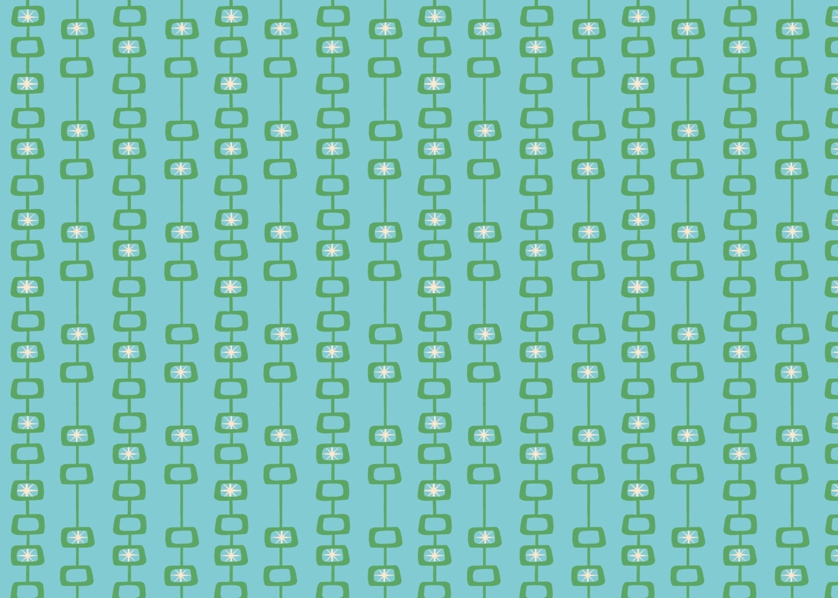 Mid Century Atomic Orbs Blue Green Wallpaper