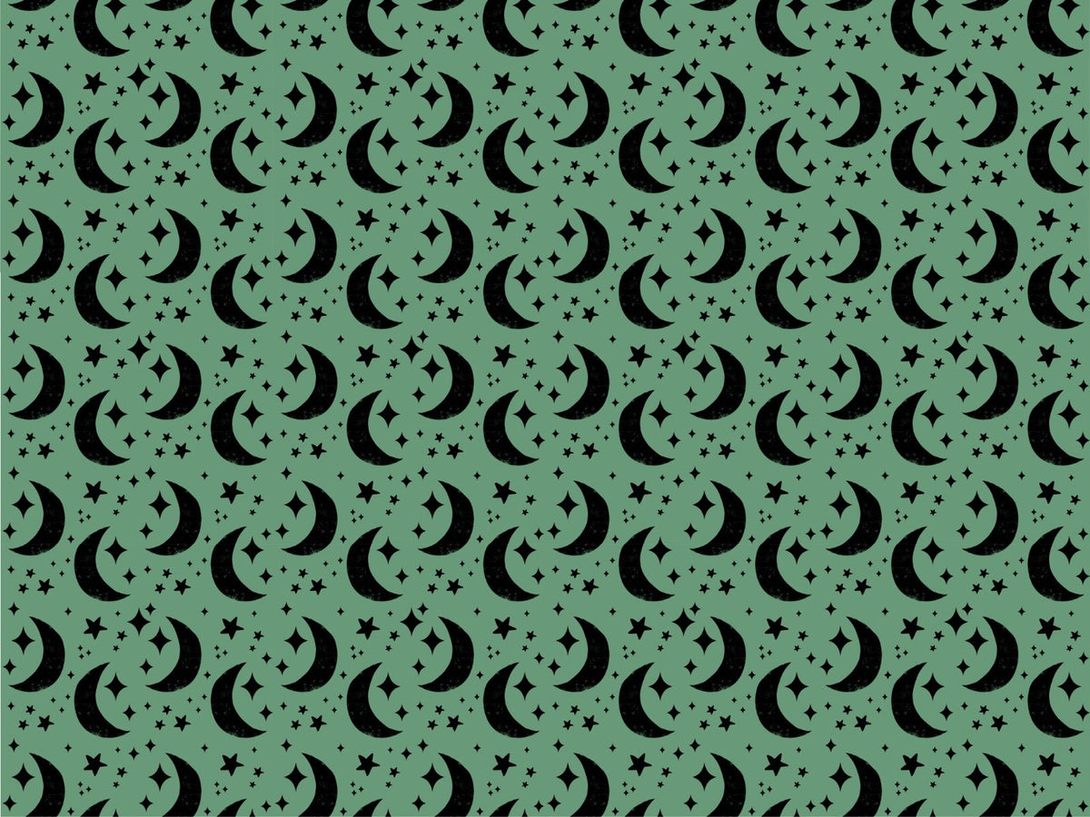 Moon Green Background Wallpaper in your room — zoomed