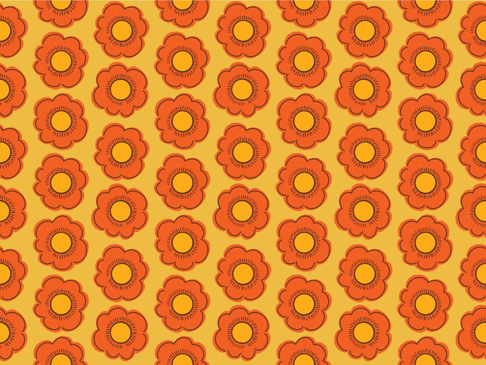 Retro Sunflower Wallpaper