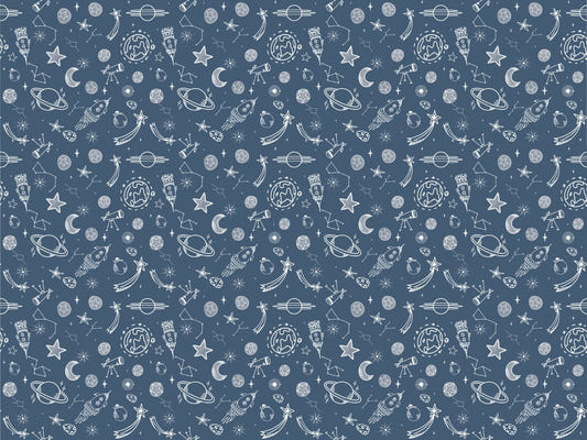 Space Voyage Blue Wallpaper For Walls