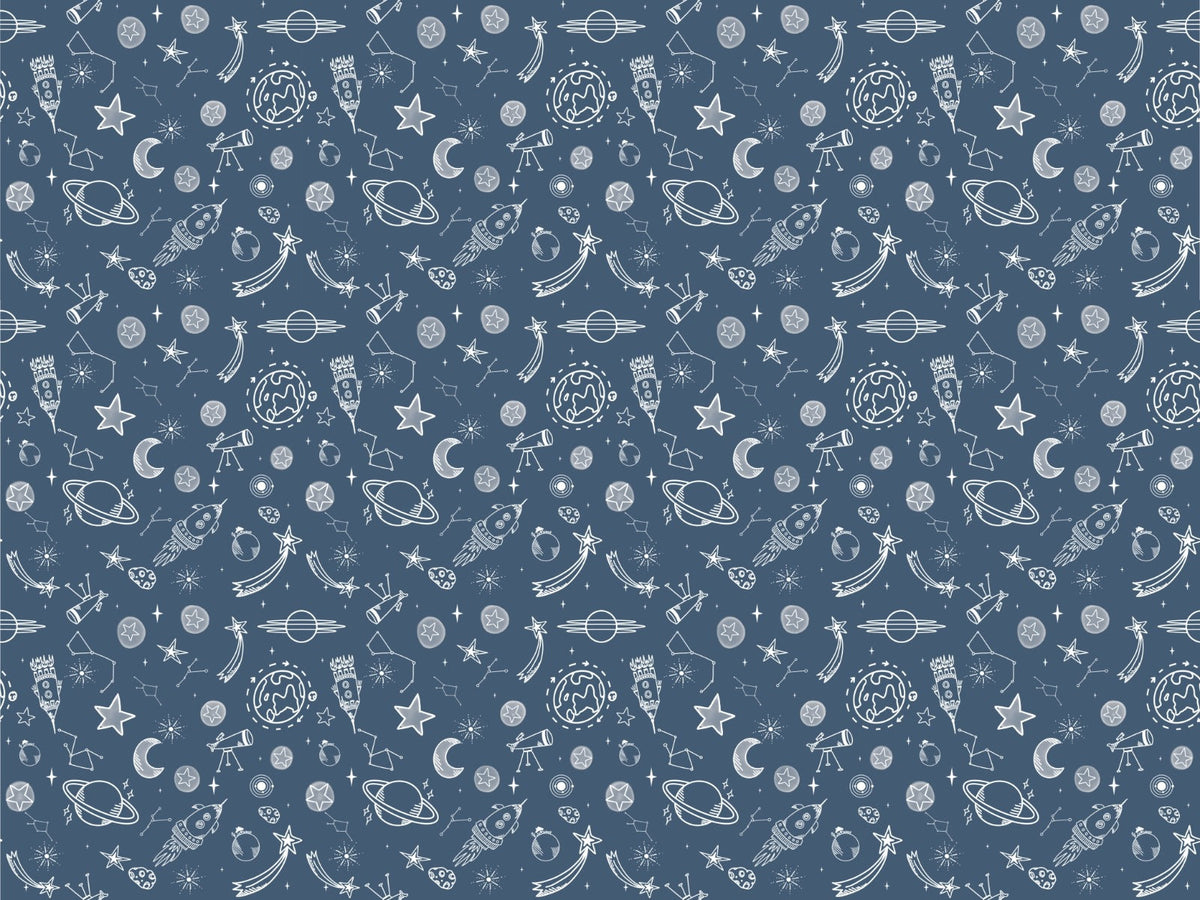 Space Voyage Blue Wallpaper For Walls