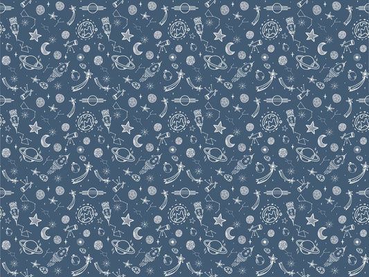 Space Voyage Blue Wallpaper For Walls