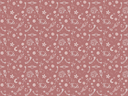 Space Voyage Rose Color Wallpaper