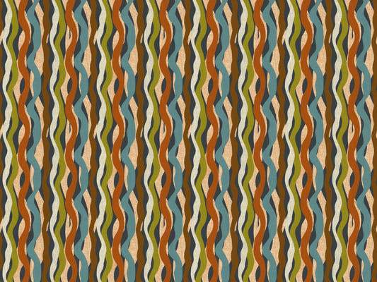 Textured Organic Stripe Waves Charcoal Wallpaper