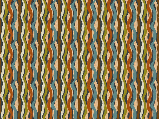 Textured Organic Stripe Waves Charcoal Wallpaper