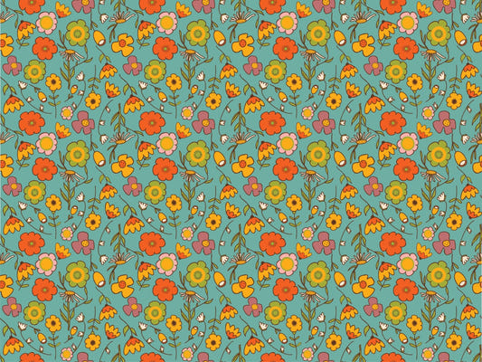 Vintage Wild Floral Blue Wallpaper For Walls