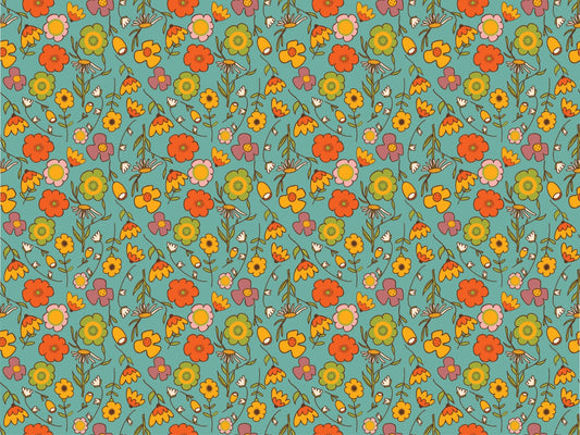 Vintage Wild Floral Blue Wallpaper For Walls