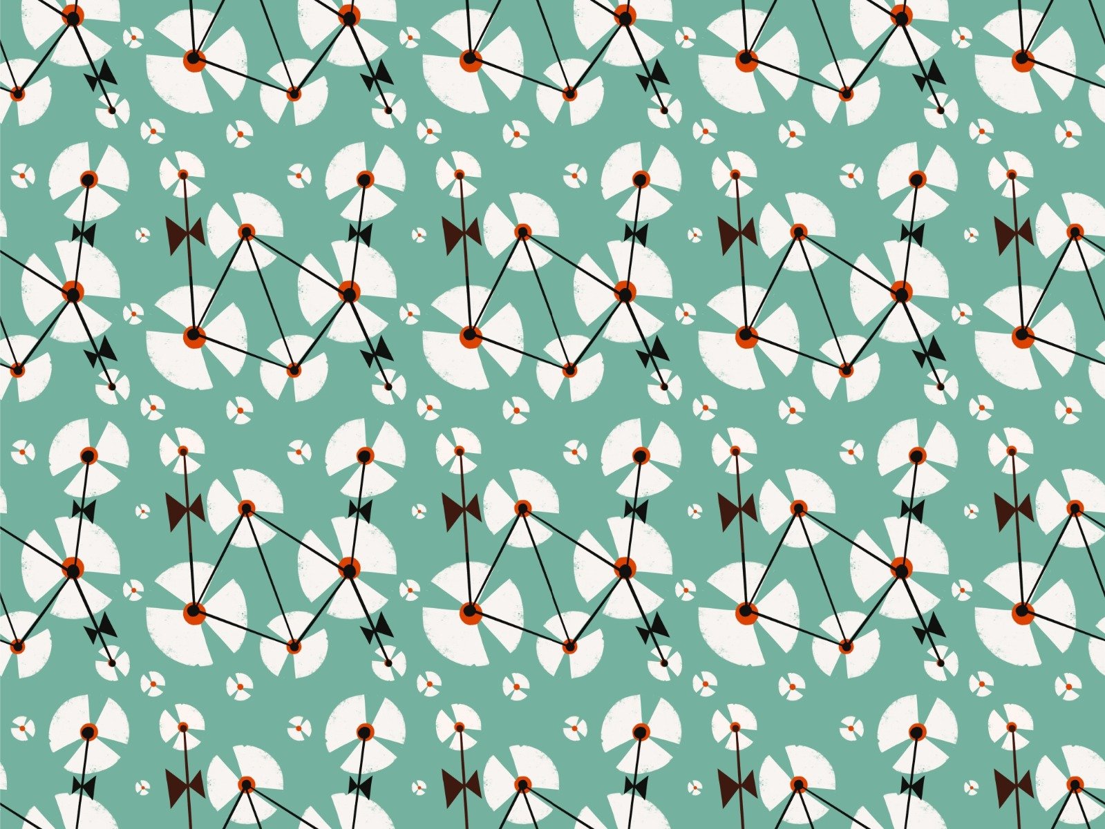 Wild Dandelion Blue Repeat Pattern Wallpaper