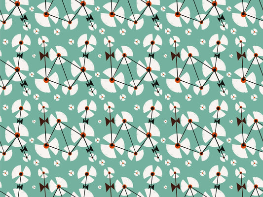 Wild Dandelion Blue Repeat Pattern Wallpaper