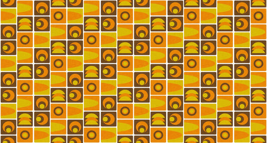 70s Cube Geo Brown Wallpaper