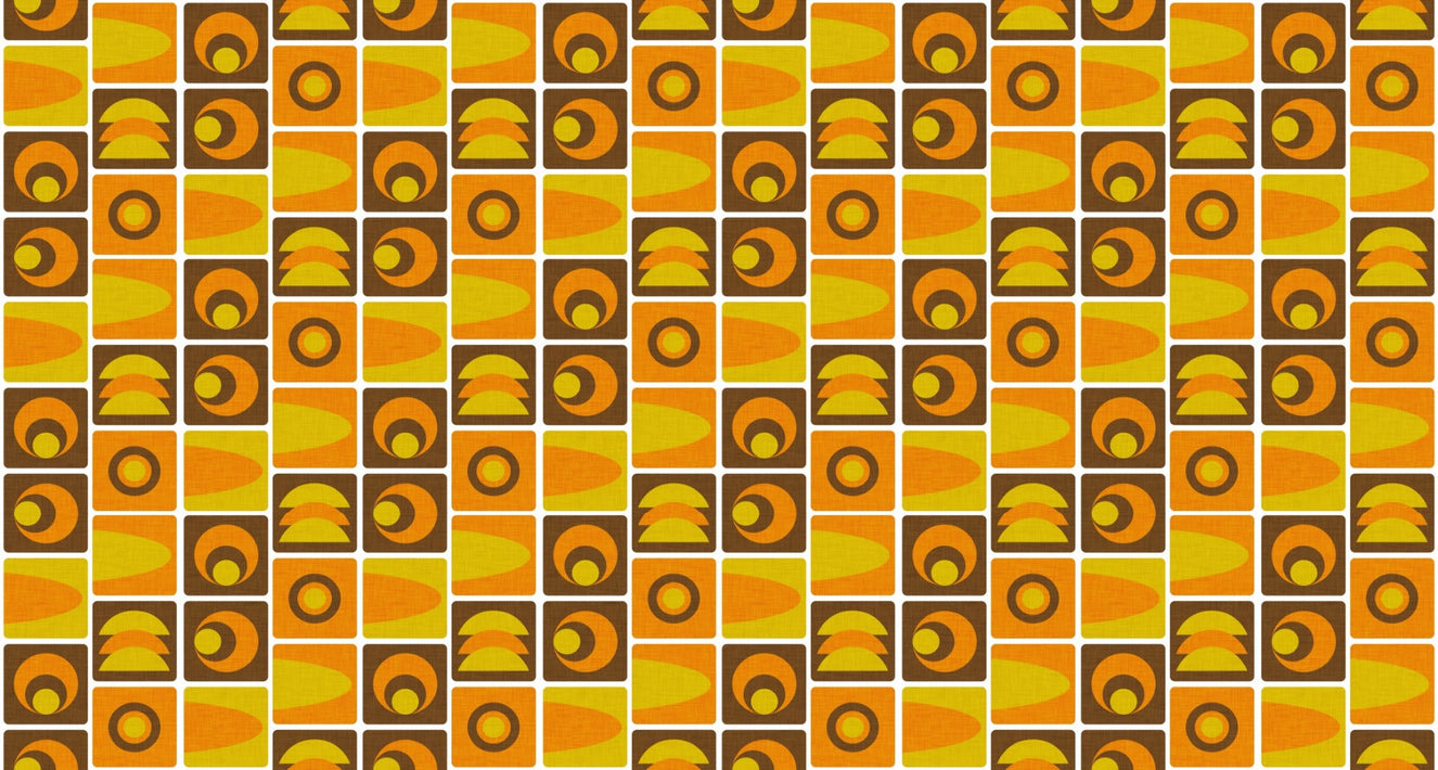 70s Cube Geo Brown Wallpaper