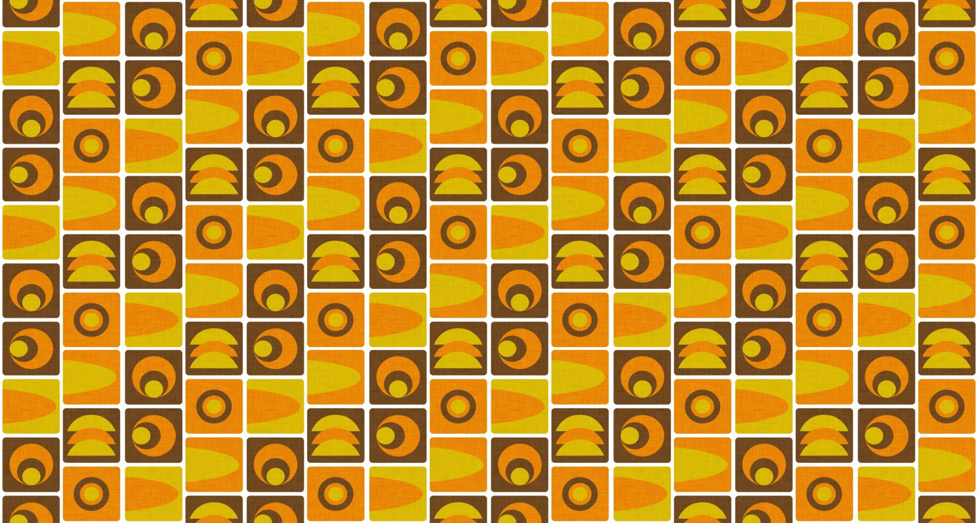 70s Cube Geo Brown Wallpaper