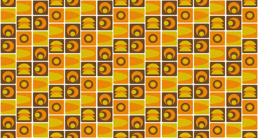 70s Cube Geo Brown Wallpaper