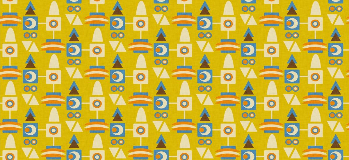 70s Geo Metric Avocado Yellow Wallpaper