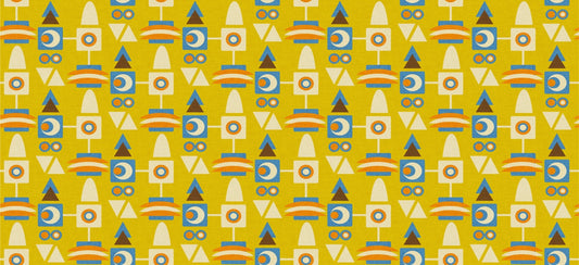 70s Geo Metric Avocado Yellow Wallpaper