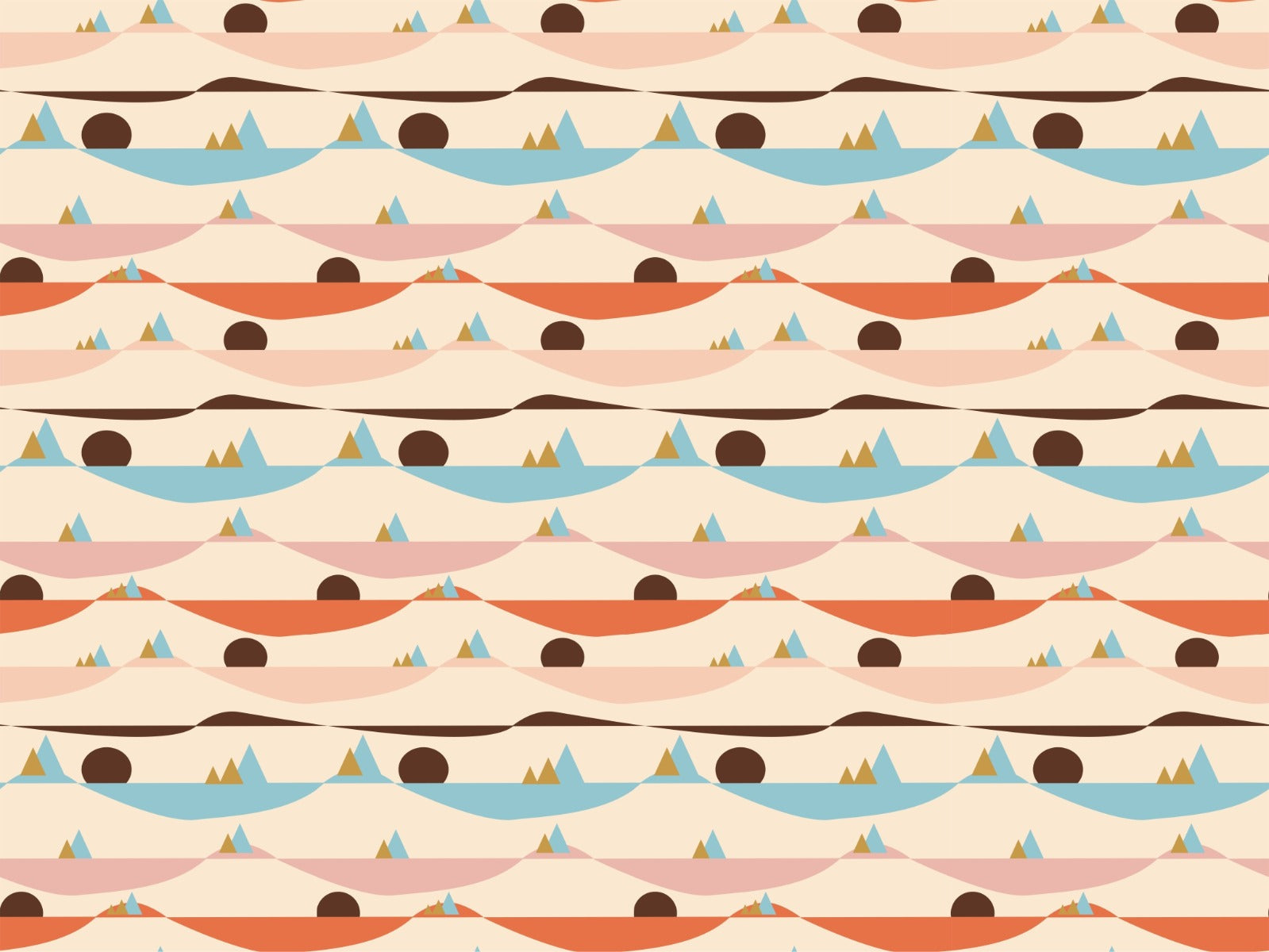 Apricity Landspace Repeat Pattern Wallpaper
