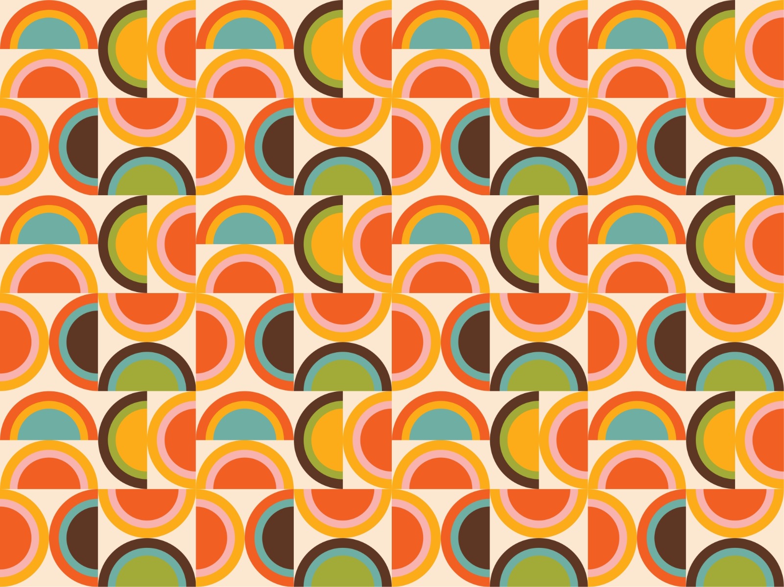 Bauhaus Geometric Boho Pattern Wallpaper