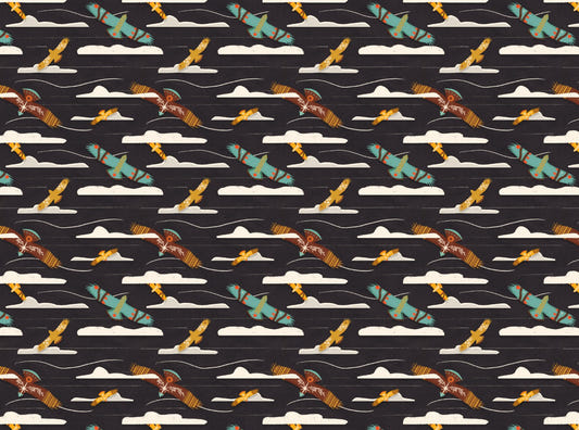 Eagle Flying Charcoal Wallpaper Mural