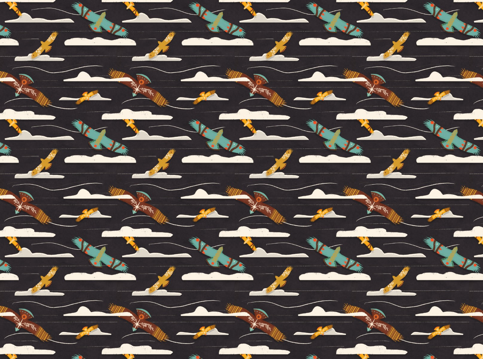 Eagle Flying Charcoal Wallpaper Mural