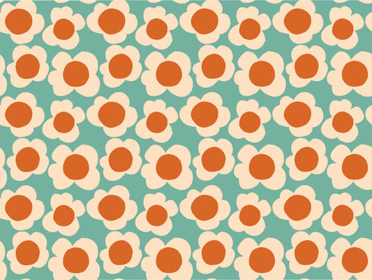 Blue Sunflower Pattern Wallpaper