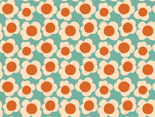 Blue Sunflower Pattern Wallpaper