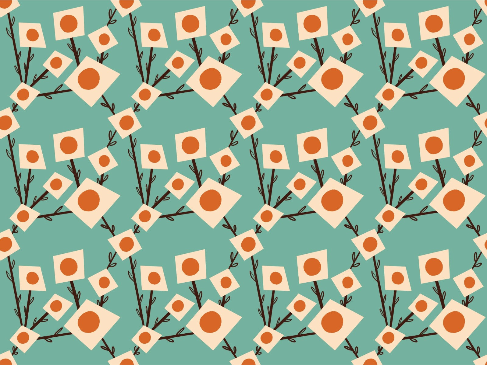 Square Flower Bouquet Wallpaper For Walls